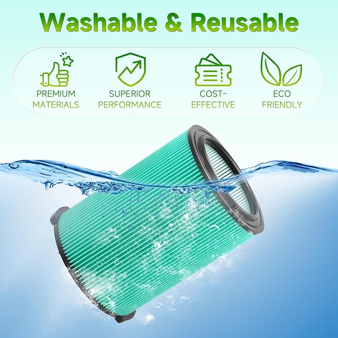 2 Pack VF6000 Replacement Filter for RIDGID, Standard Wet/Dry Vac Filter Vf6000 Compatible with RIDGID Vacs Wet Dry 5-20 Gal, 6-9 Gal for Husky Vacuum