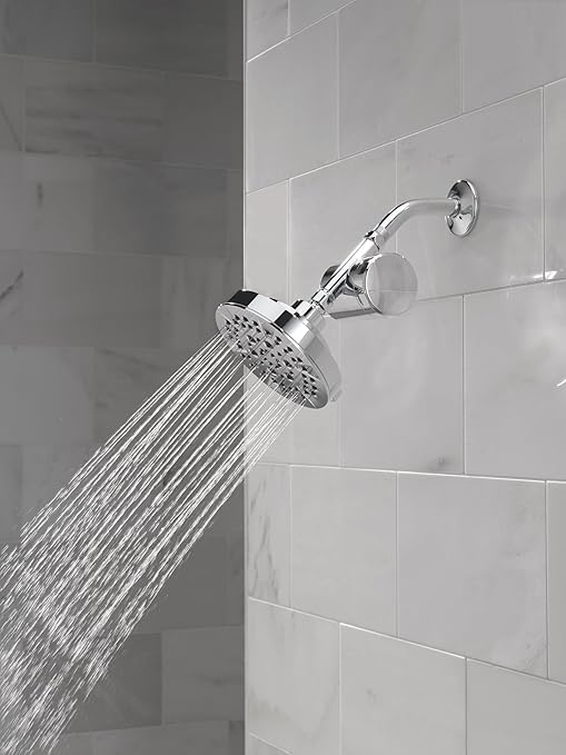 Delta Faucet 5-Setting Shower Head Chrome with Clarifi Standard Shower Filter Attachment with Filter