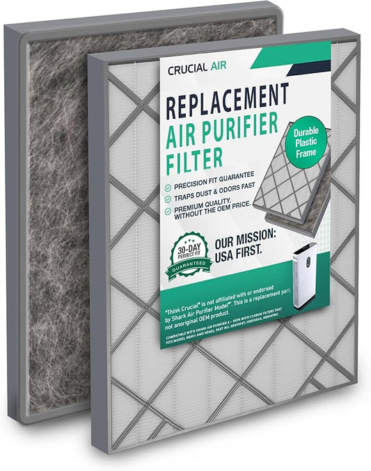 Think Crucial Premium HEPA Air Purifier Filter with Activated Carbon, Fits Shark Air Purifier 6 HE601 and HE602, Part no. HE6FKPET, HE6FKBAS, HE6FKPRO – Triple Layer Air Filtration 1 Pack