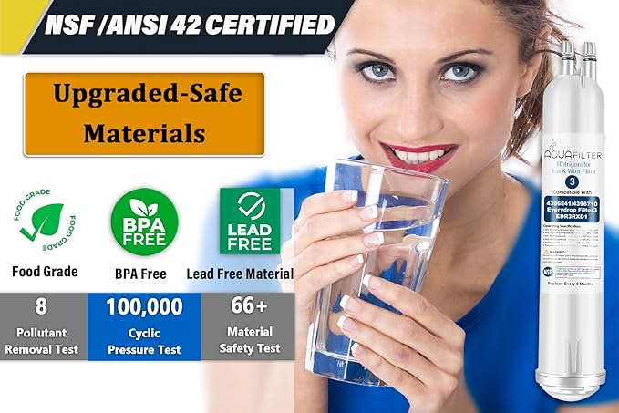 FILTER3 4396841 Refrigerator Water Filter Replacement Compatible with 4396841 4396710 EDR3RXD1 EDR3RXD1B Filter 3 P1WB2 P2RFWG2, 46-9030, Pur W10121145 W10121146 (2-PACK)