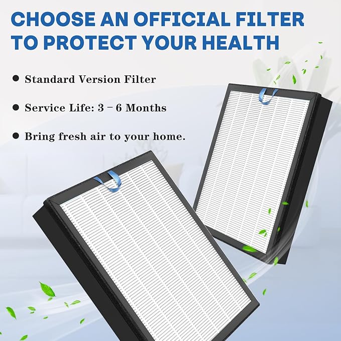 Vital 200S Air Filter Replacement for Vital 200S and 200S-P Air Purifier, 3-in-1 H13 True Replacement Filter, Activated Carbon Air Purifier Pre-Filter, 2 PC, White