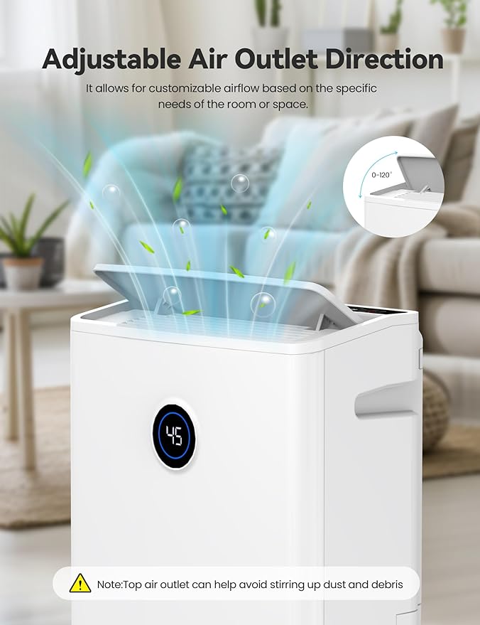 4500 Sq. Ft Dehumidifier for Basement, 50-70 Pints Large Dehumidifiers for Home with drain hose and 5L Water Tank, Moisture Removal for Whole House, Large Room, and Intelligent Humidity Control