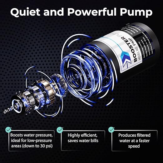 iSpring RO5004F Reverse Osmosis Water Filter with UV, 500 GPD RO System Under Sink, 2:1 Pure to Drain, Tankless RO Water Filtration System with Boost Pump, Filter Life Monitor, Reduces PFAS, TDS, Lead