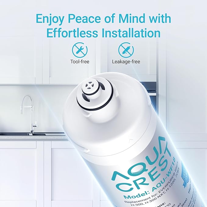 AQUACREST H-300 Under Sink Water Filter, NSF/ANSI 42 Certified, 24K Gallons, Replacement Cartridge for Everpure H-300, H-300-NXT, 7CB5, EV9270-71, EV9270-72, EV9618-11, EV9855-50, EV9282-01, Pack of 1