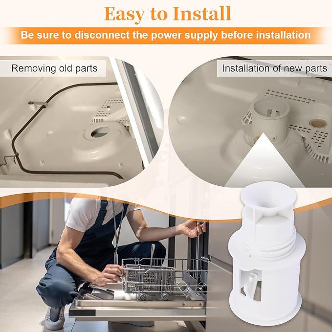 WD12X10244 Dishwasher Spray Arm Base Dishwasher Lower Spray Arm Replacement for GE Dishwasher Parts 1263951, EAP1765974, PS1765974, AP4300545