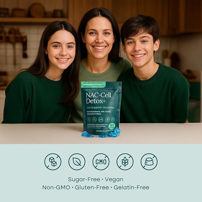Sugar-Free NAC Gummies, N-Acetyl Cysteine Supplement with Milk Thistle, Glutathione, & Selenium, NAC Complex for Energy, Respiratory Health, Liver Detox & Cleanse, Kidney, Antioxidant Support