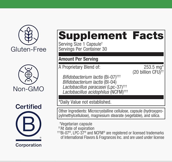 Metagenics UltraFlora Restore Probiotic - Probiotic For Intestinal Flora Support* - Relief of Occasional Loose Stools* - Probiotics for Digestive Health* - Non-GMO & Gluten-Free - 30 Capsules