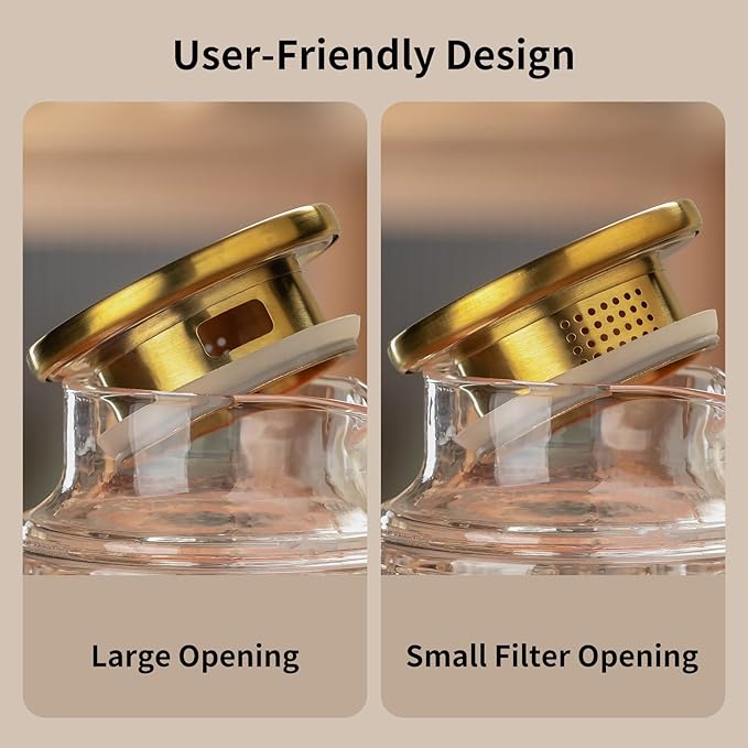 Glass Pitcher with Lid, 2 PACK 68 oz/2 Liter Vintage Water Pitcher, Clear Borosilicate Glass Water Carafe for Cold Brew, Coffee, Lemonade, Iced Sun Tea,Beverage, Milk, Heat Resistant