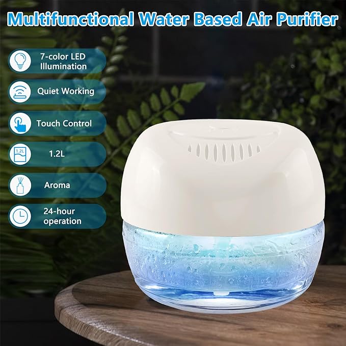 Purifier Air Washer, Air Fresher Aroma Diffuser for Home, Office, Air Purifier with Night Light (White)