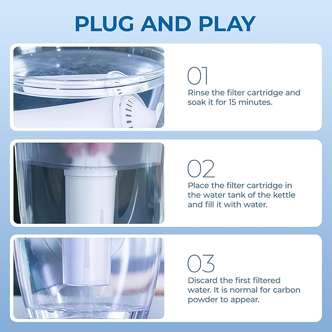 Replacement for Brita Water Filter Pitchers Dispensers, Classic 35557, Ob03, Mavea 107007- BPA-Free, Reduce Tds - 4 Filters for Pitchers- by TOMOON
