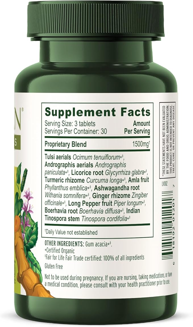 Banyan Botanicals Immune Strong – Organic Supplement with Turmeric & Tulsi ­­– Ayurvedic Immune Formula That Supports The Body's Natural Defenses* – 90 Tablets – Non-GMO Sustainably Sourced Vegan