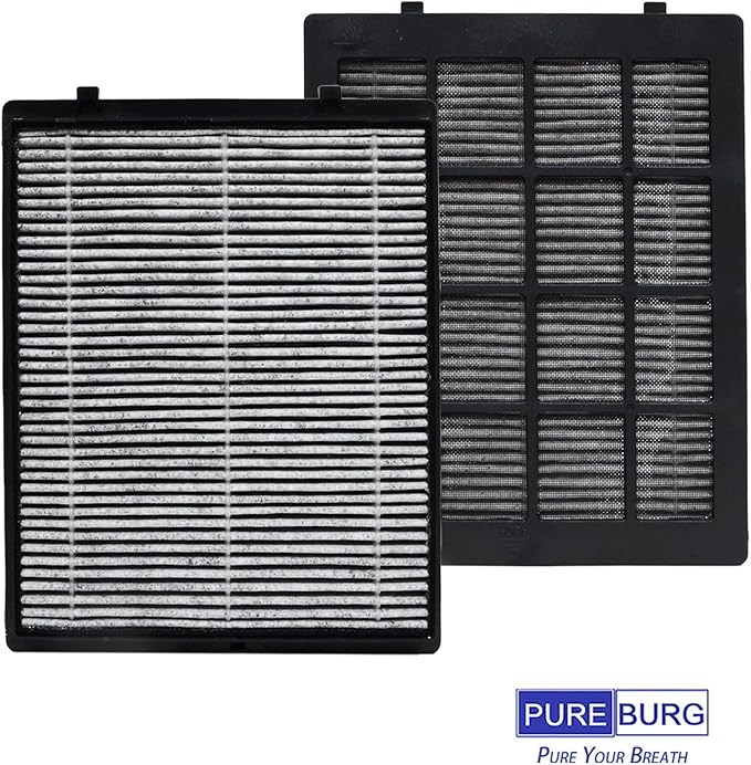 PUREBURG Replacement Filter Compatible with LUFTRUM C401 Car Air Purifier,2-Pack H13 True HEPA 3-Stage Filtration Activated Carbon 2-in-1