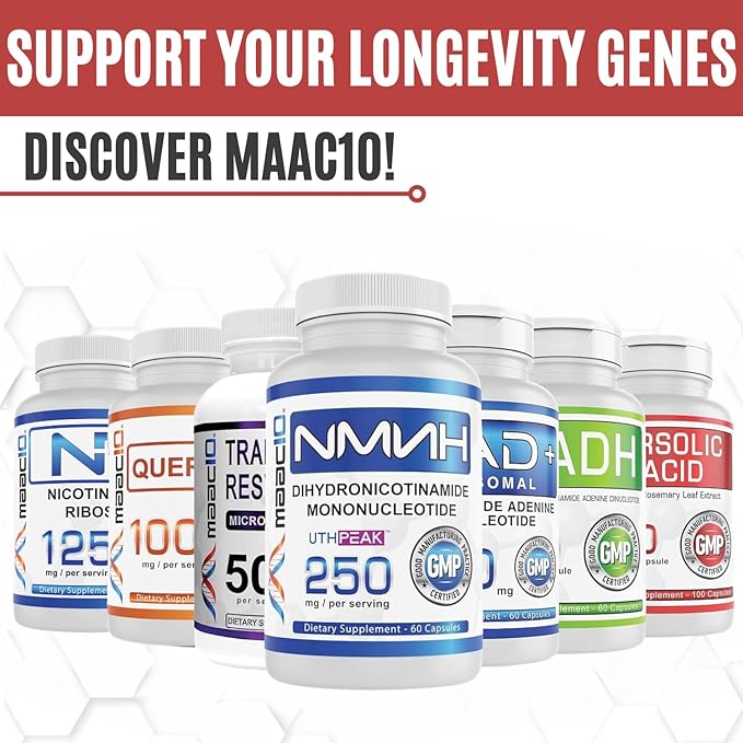 MAAC10 Ursolic Acid 300mg - Sourced from Rosemary Extract, AMPK & Sirtuin Activator - Third-Party Lab Tested