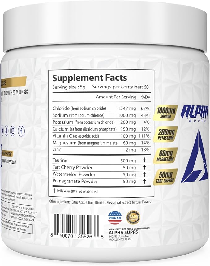 Lytes - Daily Electrolyte Hydration Drink Mix Powder - Sugar-Free, Zero Calorie Instant Formula with Trace Minerals and Antioxidants (60 Servings, Salted Tropical Cherry)