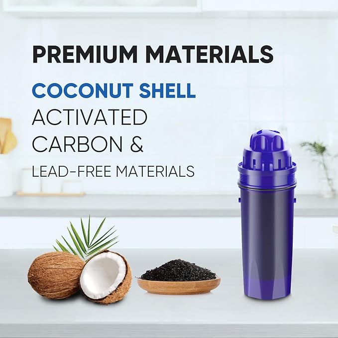 PUREPLUS CRF950Z Pitcher Water Filter Replacement for Pur PPF900Z, PPF951K, PPT700W, CR-1100C, DS-1800Z, CR-6000C, PPT711W, PPT711, PPT710W, PPT111W, PPT111R and All PUR Pitchers and Dispensers, 6PACK