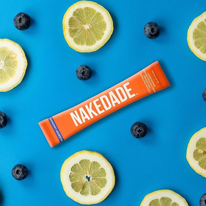 Nakedade Blueberry Lemonade – Performance Enhancing Sports Drink Powder - Electrolyte Powder – No GMOs or Artificial Sweeteners, Gluten-Free, Soy-Free, Dairy-Free – 16 Sticks