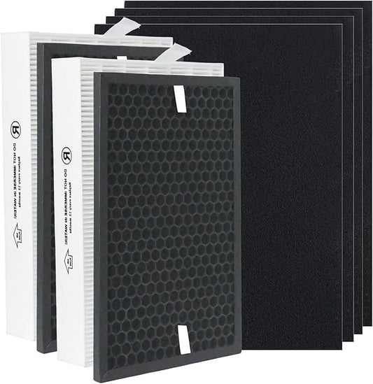 HPA5100B HPA5150 Air Purifier Replacement HEPA Filter Kit Compatible with Honeywell InSight Air Purifiers Model#HPA5100B/5150,2Premium True Hepa Filter+2Enhancement Carbon Filters+4Carbon Pre-Filters