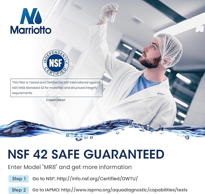 MARRIOTTO Smart Water Filters for Refrigerators NSF 42 Certified Cartridges Compatible with MWF, MWFA, MWFP, GWF, GWFA, 46-9991, HDX FMG-1, WFC1201, 4 Pack