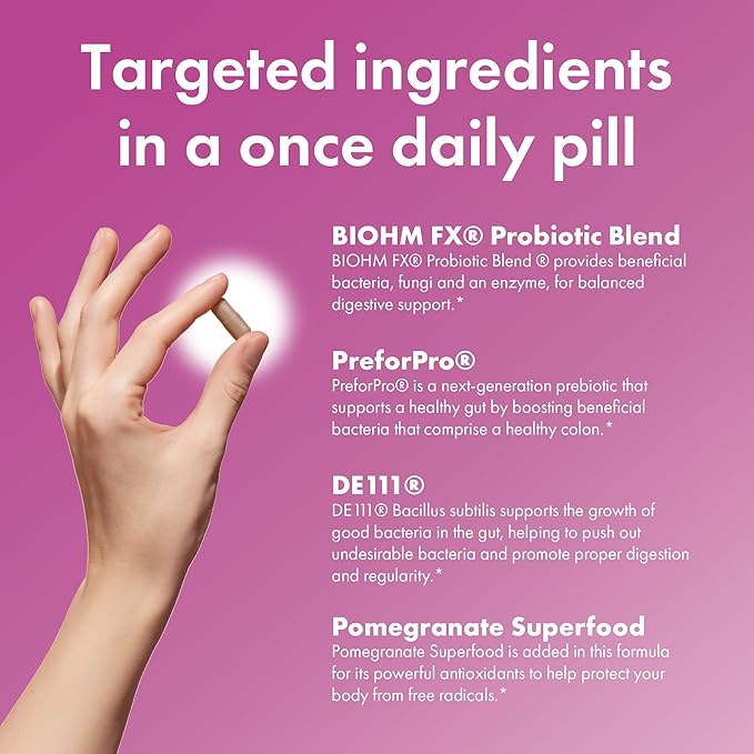 BIOHM Probiotics for Women, 30 Billion CFU, 9 Strains (30 Count) Helps Support Total Gut Health, Digestive & Immune System, Vaginal Probiotic for Urinary Tract & Vaginal Health, 30 Day Supply