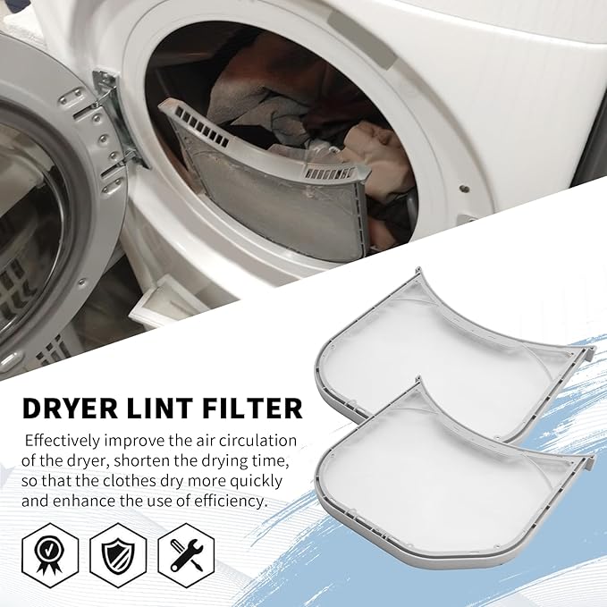 2Pcs ADQ56656401 Dryer Lint Filter, Replacement for LG DLE3600V/00 DLEX3360V Replacement for Kenmore 79680512900 79680518900, Replaces AP4457244 1462822 AH3531962
