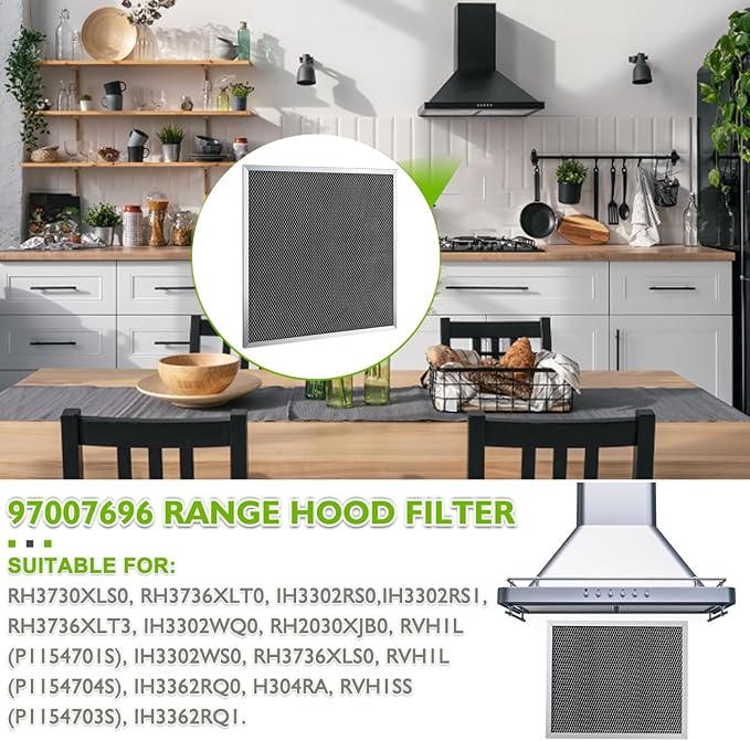 97007696 97005687 Range Hood Filter Replacement Charcoal Carbon Filter Mesh Hood Grease Filter Fit for Broan Nutone 41F(1 Pack)