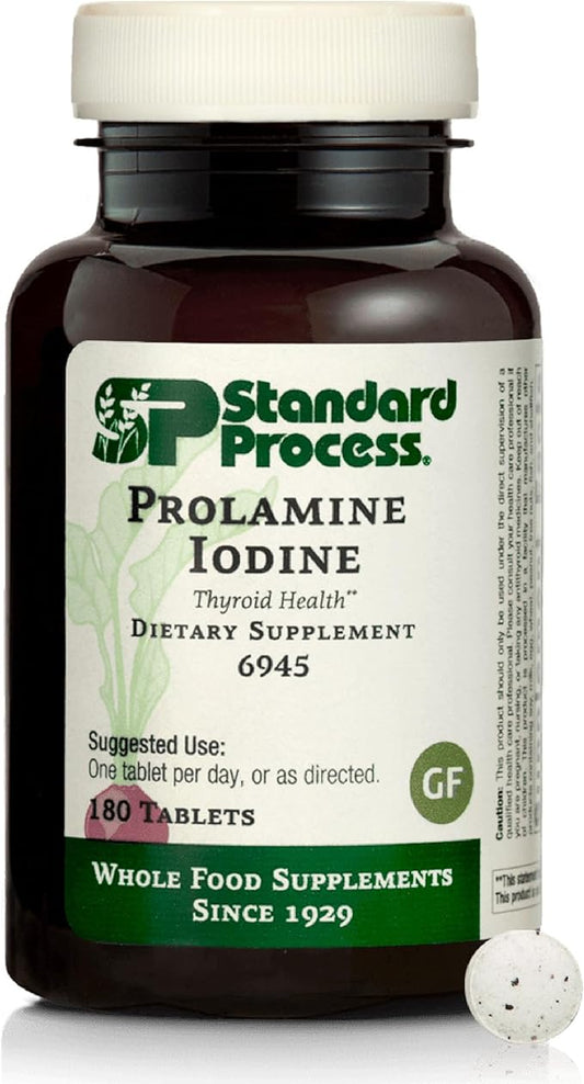 Standard Process Inc. Prolamine Iodine - Thyroid Support with Calcium Lactate, Iodine, Calcium & Magnesium Citrate - 180 Tablets