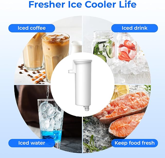 Waterdrop Replacement for GE® Profile Opal Nugget Ice Maker Water Filter, P4INKFILTR, with Ring Pull, NSF 42&372 Certified, BPA-Free, 4 Counts