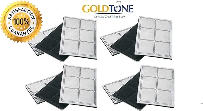 GOLDTONE 12-pack, 6-Chamber Carbon Replacement Pet Dog and Cat Water Filters for Drinkwell Pet Fountains, (12 pack)