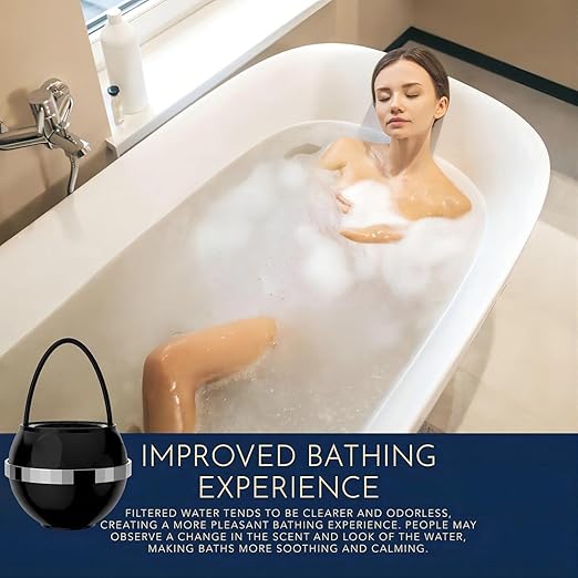 Bath Filter for Tub - Kinder Water Filter for Bathtub, Hard Water Softener to Remove Lead,Chlorine and Fluoride, Improve Skin, Hair and Nails Condition,Matte Black