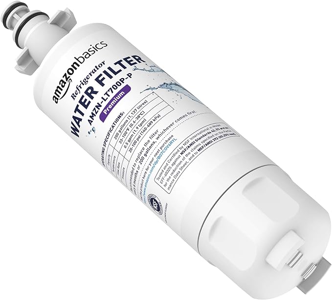 Amazon Basics Replacement LG LT700P Refrigerator Water Filter Cartridge - Pack of 3, Premium Filtration