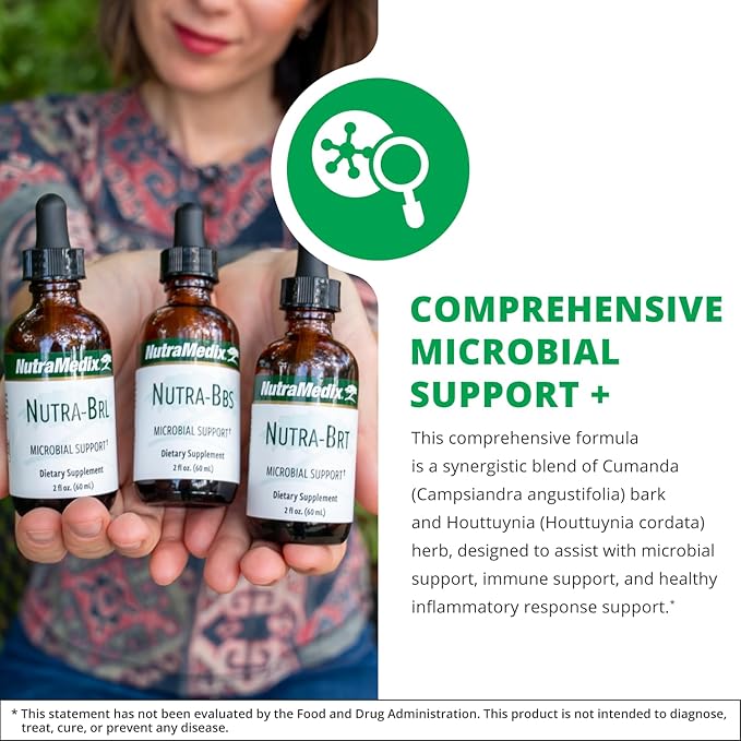 Nutramedix Nutra BRT - Liquid Herbal Supplement for Gut Health & Immune Support - Cumanda Bark & Houttuynia Leaf for Digestive Health - Immune System Booster Supplement (60mL)