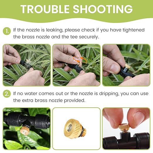 35FT Mister for Outside Patio Misting Cooling System, 35FT (11M) Misting Line+7 Brass Mist Nozzles+Water Filter, Outdoor Mister System for Garden Greenhouse Trampoline Waterparke