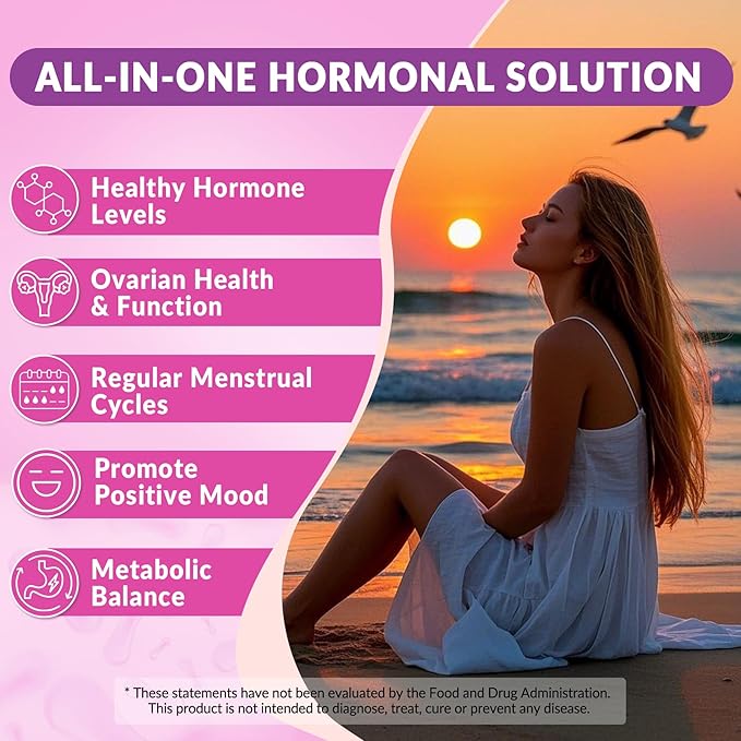 Myo-Inositol & D-Chiro Inositol, Hormone Balance for Women | Sugar Free Inositol Gummies w/Omega 3, MTHF Folate, Vitamin D3, B12, Magnesium & Zinc for Ovarian Health, Ideal 40:1 Ratio, Vegan, 60 Cts