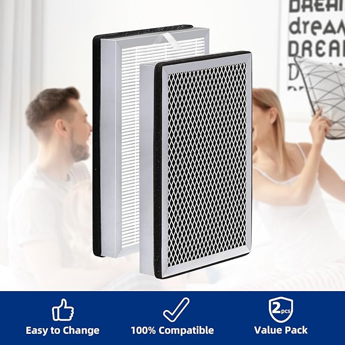 25 Air Purifier Replacement Filter: Compatible with MA Series Air Purifier 25 S1/W1/B1, 3 in 1 Pre-filter, Pleasted Filter and Activated Carbon Filter, 2 Pack