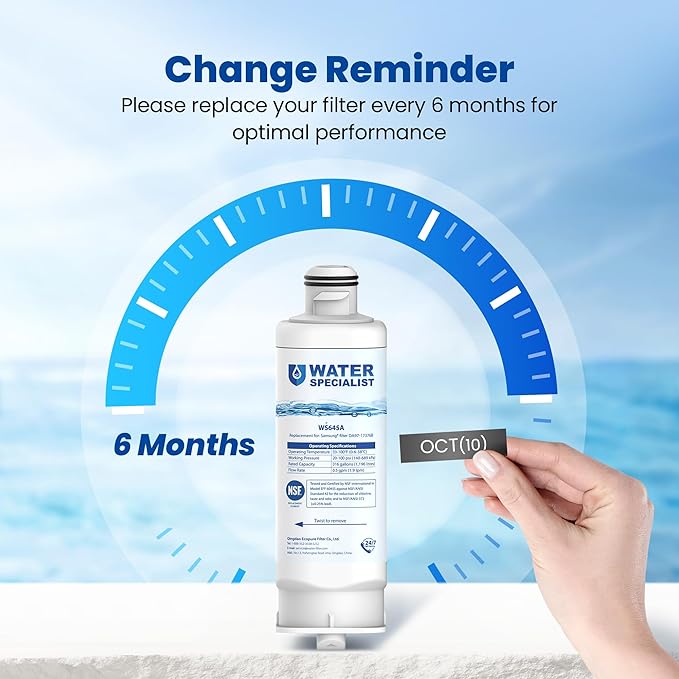 Waterspecialist DA97-17376B Replacement for Samsung HAF-QIN/EXP, HAF-QIN, DA97-08006C, RF28R7351SG, RF23M8070SR, RF23M8070SG, RF23M8090SG, RF28R7201SR, Refrigerator Water Filter (Pack of 4)