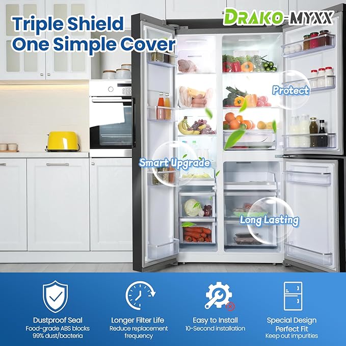 2026 Upgraded ADQ75493301 Refrigerator Air Filter Cover Replacement, Fresh Air Filter Cover, Compatible with LG Refrigerator Models, Replacement LRMVS3006S, LRMDS3006S, LRMVC2306S, LRMDC2306D