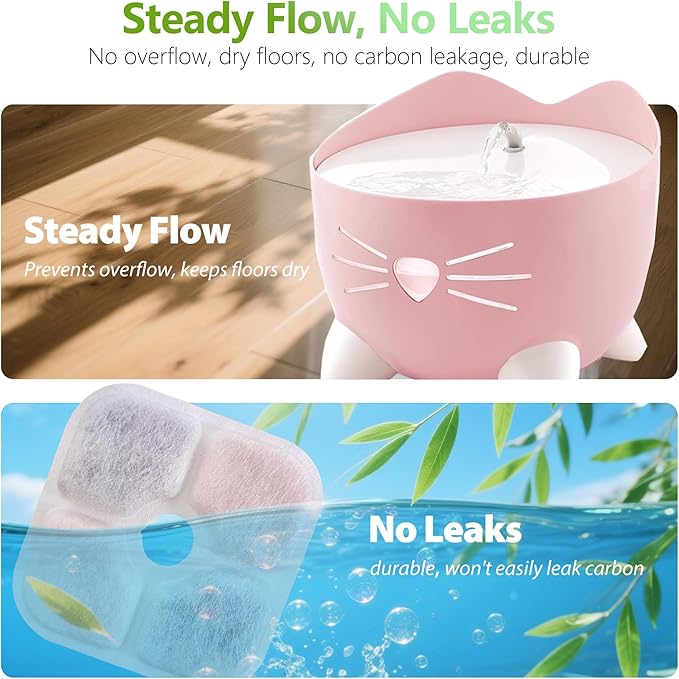 12-Pack Cat Fountain Filter Replacement Compatible with Catit PIXI Water Fountain 85oz/2.5L, Cat Water Fountain Filter Replacement Triple Action Water Filters