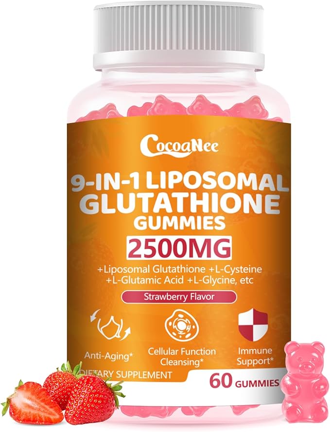 1 Pack 2500MG Liposome Glutathione Gummies, Composite L-Cysteine, L-Glycine Synergies, Collocation Milk Thistle Protect Liver, Increas 98% Absorption Rate, Whitening Skin Antioxidant Anti-Aging