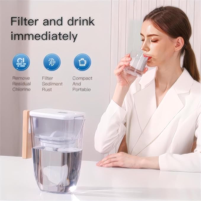 Alkaline Water Filter, Replacement for Waterdrop Pitcher Filtration System, Reduces PFAS, PFOA/PFOS, Chlorine, Clean Water in Seconds, Last Up to 3 Months or 200 Gallons (Pack of 3)