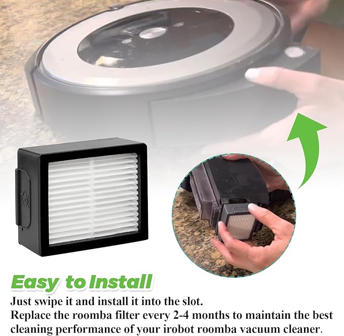 12Pack Filters Replacement for iRobot Roomba E I & J Series Combo E5 E6 E7 i3 i3+ i4 i4+ i5 i5+ i6 i6+ i7 i7+ i8 i8+ J5 J6 J8 Vacuum Cleaner-12 x High Efficiency Filters 4639161,1 x Brush by Techecook