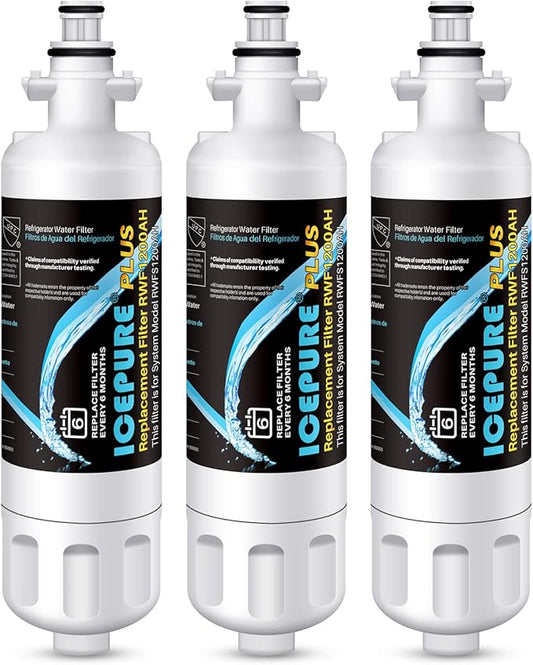 ICEPURE PLUS 46-9690 NSF53 Certified Replacement for LG LT700P ADQ36006101, Kenmore Elite 9690 ADQ36006102, LFX28979ST, RWF1200A, LFX25978ST, LFXS30766S, LFXC24726S Refrigerator Water Filter,3PACK