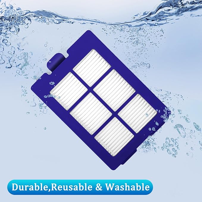 X8 Filters & Replacement Parts Kit for Eufy RoboVac X8 / X8 Hybrid – Washable & Reusable, 1 Roller Brush, 2 Side Brushes, 4 HEPA Filters – Compatible with Eufy X8 Robot Vacuum Cleaner