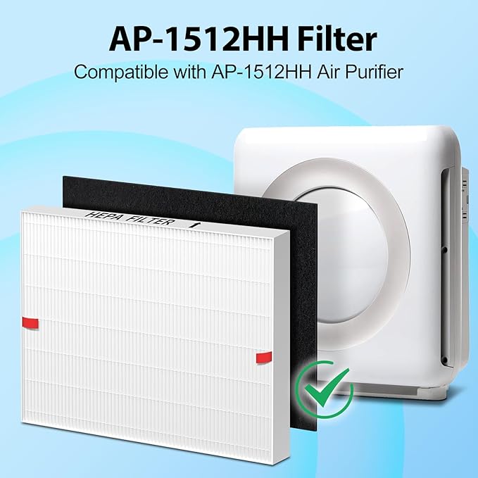 AP-1512HH Filter Replacement for Coway Airmega AP-1512HH and 200M Air Purifiers, 2 True HEPA and 4 Carbon Pre-Filter, Compared to Part # 3304899