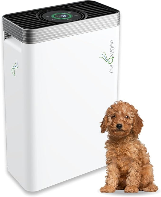 PURO²XYGEN Smart Air Purifiers For Home - Large Room Up to 2700 Sq Ft, H13 HEPA Filter, 4-Stage Filtration, WiFi App, Quiet Operation - For Smoke, Pollen, Pet Hair, Dust, Bad Smells - Office, Bedroom