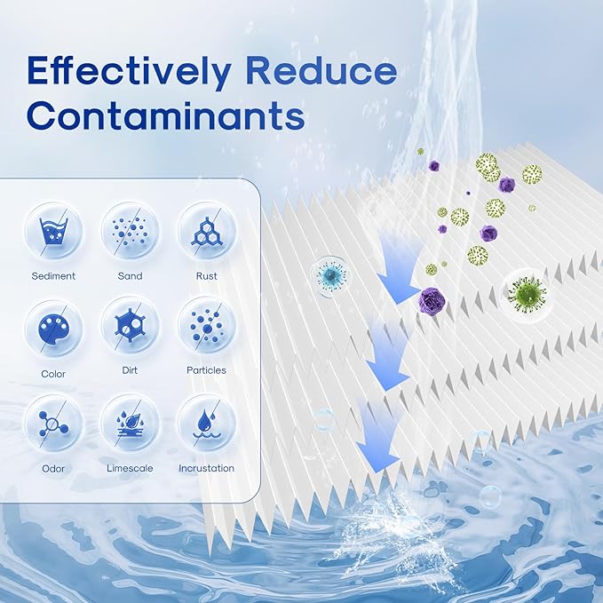 10" x 2.5" Pleated Sediment Water Filter Cartridge Replacement Any 10 inch RO Unit, Compatible with R50, Dupont WFPFC3002, Whirlpool WHKF-WHPL, GE FXWPC, Hydronix SPC-25-1050, Watts FM-50-975 4PACK