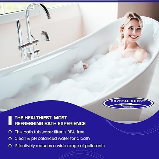 Crystal Quest Bath Ball & Replacement Filter Cartridge Bundle - Water Filter System-Reduce Contaminants for Softer &Smoother Skin-Effortless & Quick Installation|Bundle and Save (Pink)