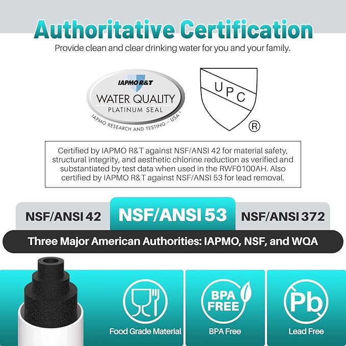 ICEPURE PLUS NSF53&42 Premium 5231JA2002A Refrigerator Water Filter Replacement for LG LT500P, ADQ72910901 ADQ72910907, ADQ72910911, GEN11042FR-08, Kenmore 9890, 469890, LFX25973D, LFX25974ST, 2PACK