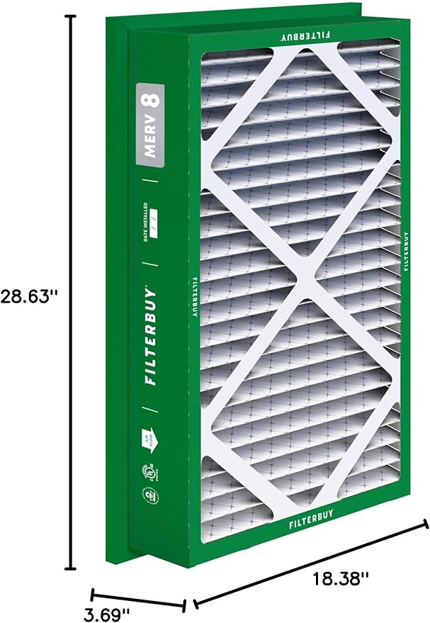 Filterbuy 20x30x5 Air Filter MERV 8 (MPR 700) Dust Defense Replacement (1-Pack), Pleated HVAC AC Furnace Filters for Honeywell Return Grille (Actual Size: 18.38 x 28.63 x 3.69)