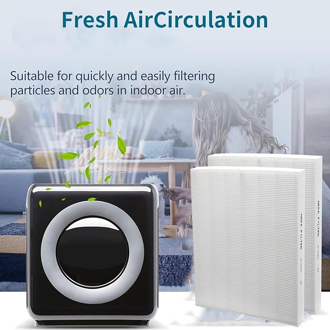 2-Pack AP-1512HH Replacement Filter for Coway Airmega 200m series AP-1512HH, AP-1512HH-FP, AP-1518R, AP-1519P, H13 True High Efficiency Filter(2 HEPA Filters+4 Carbon Filters), Replace Part # 3304899.