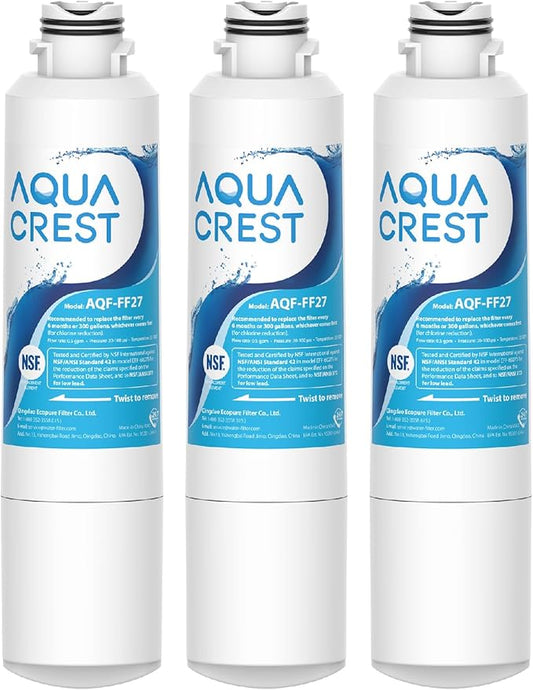 AQUA CREST DA29-00020B Replacement for Samsung HAF-CIN/EXP, DA29-00020B-1, RF28HMEDBSR, RF263BEAESR, RF4287HARS, HAF-CIN, DA97-08006A-1, RF28K9380SR, RF28HFEDTSR, Refrigerator Water Filter, 3 Filters